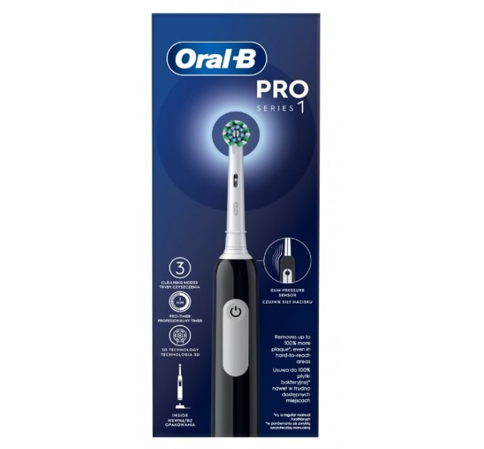 Braun Зубна електрощітка Braun Oral-B Pro1 D305.513.3X CrossAction Black