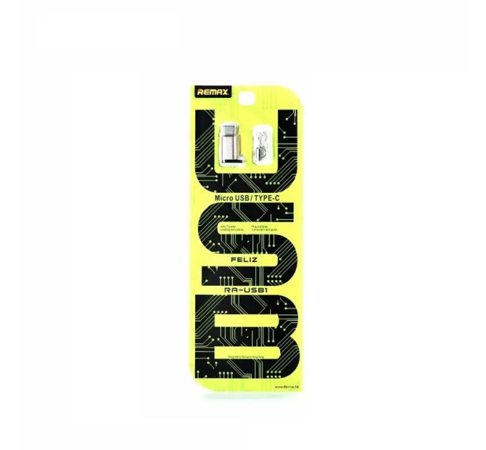 Remax Адаптер Remax RA-USB1 Feliz microUSB-USB Type-C Gold (6954851289807)
