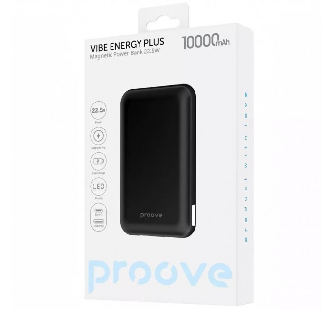 Proove Універсальна мобільна батарея Proove Vibe Energy Plus 22.5W 10000mAh Black (PBVE15012203)
