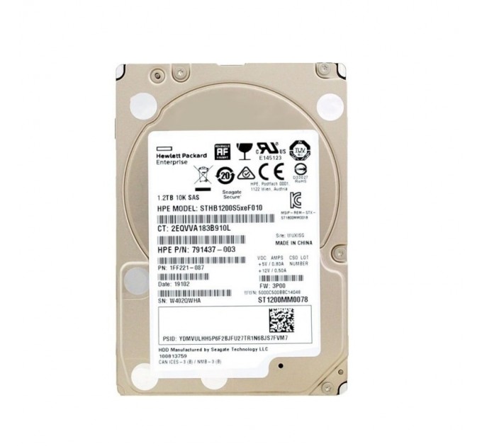 HP Накопичувач HDD 2.5" SAS 1.2TB HP Enterprise 791437-003 10000rpm 128MB (STHB1200S5xeF010)
