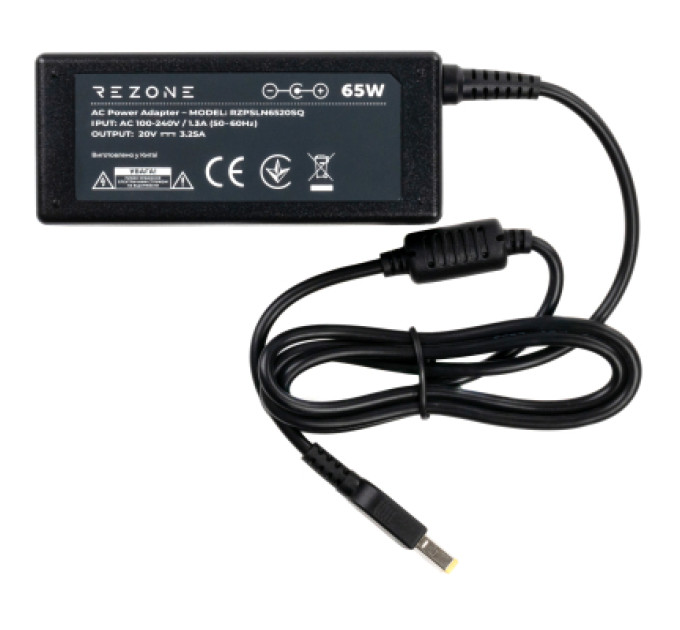 Rezone Блок живлення до ноутбуку Rezone Lenovo 65W 20V 3.25А square with pin (RZPSLN6520SQ)