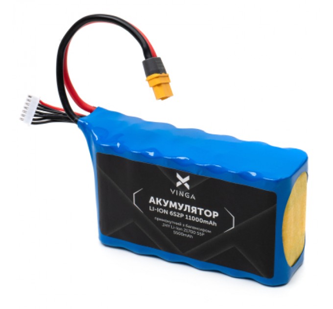 Vinga Акумулятор для дрона Vinga Li-ion 6S2P 11000mAh з балансувальним дротом (JHY Li-Ion 21700 5500mAh) (V6S2P-11000MAH)