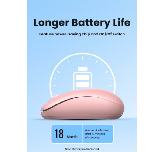 Ugreen Мишка Ugreen MU105 Wireless Pink (90686)