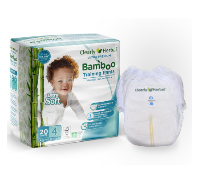 Clearly Herbal Підгузки Clearly Herbal Bamboo, розмір 4 (9-15 кг), 20 шт. (1124)