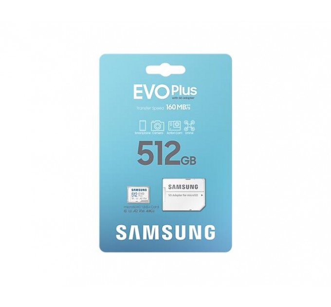 Samsung Карта пам’яті MICRO SDXC EVO+ 512GB V30 W/A MB-MC512SA/EU SAMSUNG