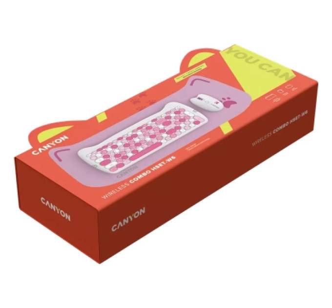 Canyon Комплект Canyon HSET-W6 Kitty Edition Wireless UA Pink (CNS-HSETW6PK)