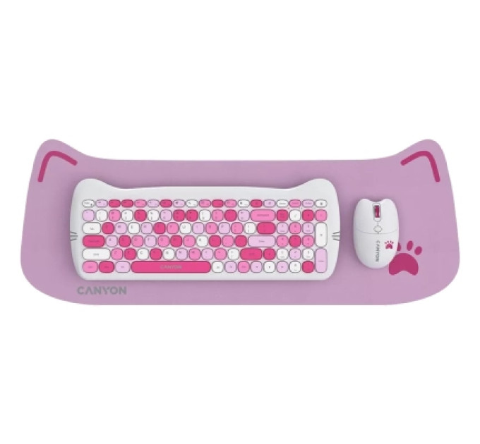 Canyon Комплект Canyon HSET-W6 Kitty Edition Wireless UA Pink (CNS-HSETW6PK)