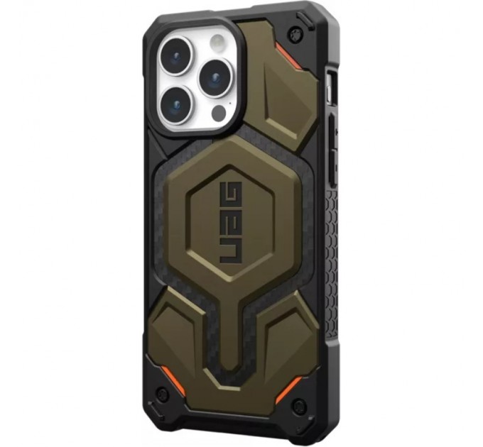 Urban Armor Gear Чохол-накладка Urban Armor Gear Monarch Pro Magsafe для Apple iPhone 15 Pro Max Carbon Elemental Green (11422211427B)