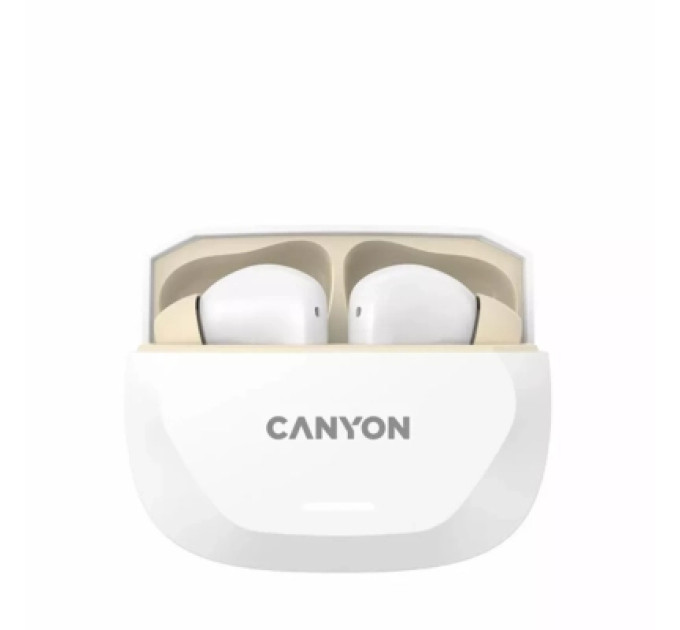 Canyon Навушники Canyon Hexagon 7 TWS ANC+ENC Wireless Charge White/Beige (CNS-TWS7WB)