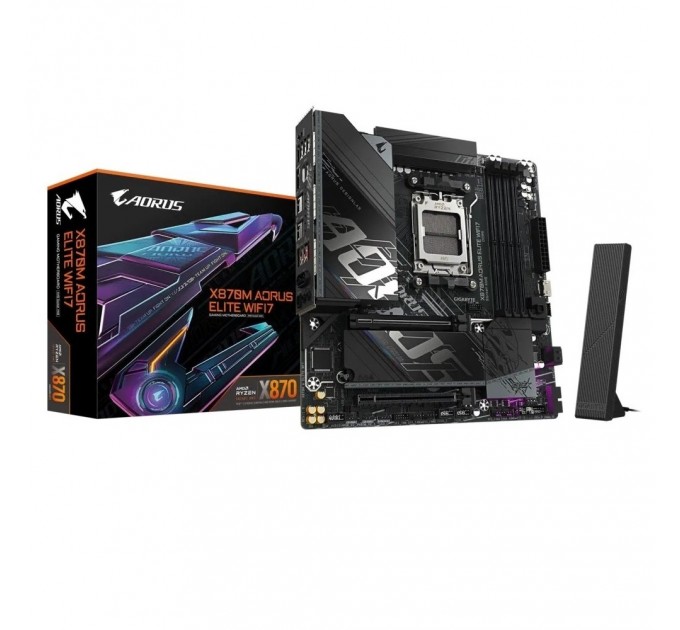 GIGABYTE Материнська плата Gigabyte X870M Aorus Elite WiFi7 Socket AM5