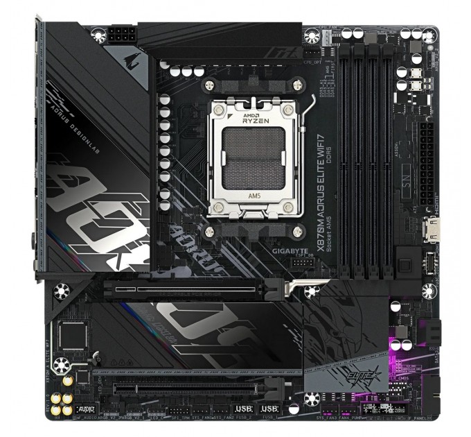 GIGABYTE Материнська плата Gigabyte X870M Aorus Elite WiFi7 Socket AM5