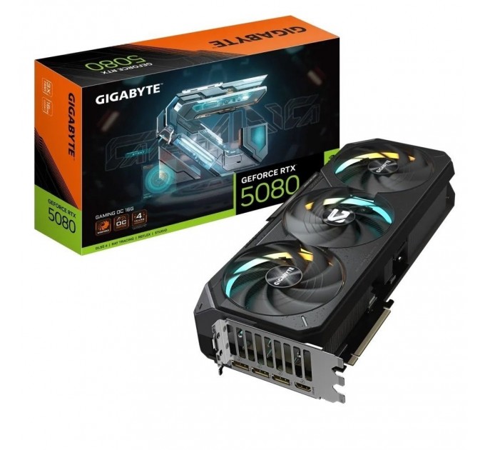 GIGABYTE Відеокарта GF RTX 5080 16GB GDDR7 Gaming Gigabyte (GV-N5080GAMING-16GD)