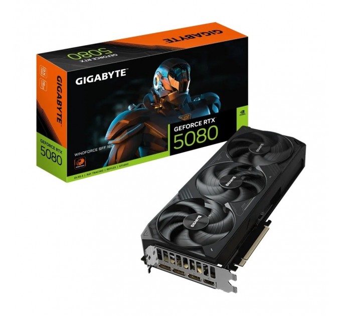 GIGABYTE Відеокарта GF RTX 5080 16GB GDDR7 Windforce Gigabyte (GV-N5080WF3-16GD)