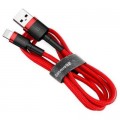 Baseus Дата кабель USB 2.0 AM to Lightning 1.0m Cafule 2.4A red+red Baseus (CALKLF-B09)