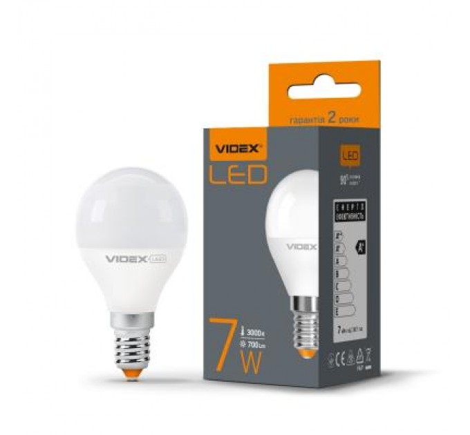 Videx Лампочка Videx LED G45e 7W E14 3000K 220V (VL-G45e-07143)