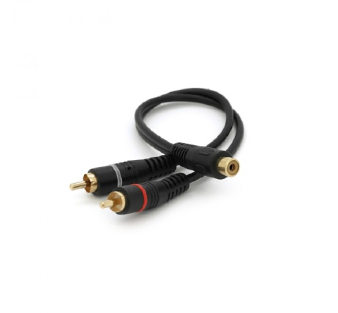 Voltronic Кабель мультимедійний 1xRCA F to 2xRCA M 0.2m black Voltronic (YT-RCA(F)/2хRCA(M)-0,2CuB)