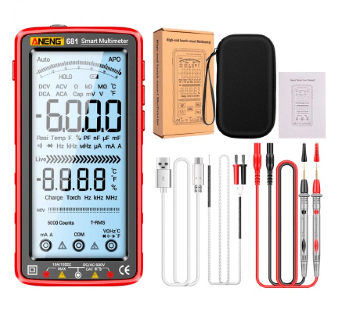 ANENG Цифровий мультиметр ANENG AN-681, V, A, R, C, T, F (AN-681)