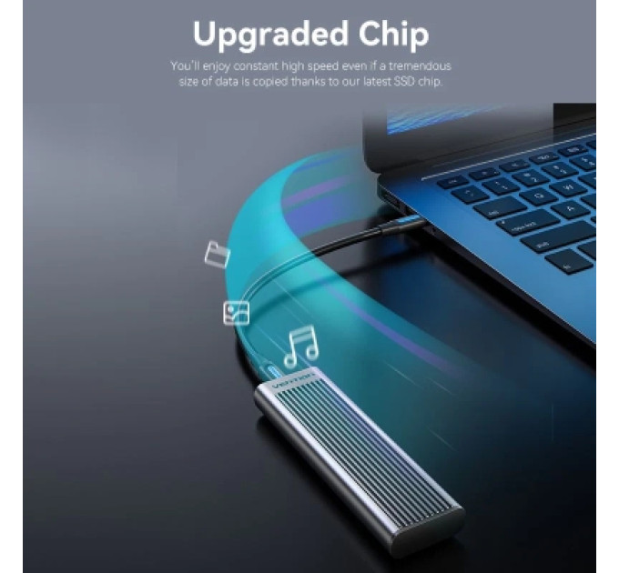 Vention Кишеня зовнішня Vention SSD M.2 (NVME) M-key USB Type-C 3.2 10Gbps Heat Sink Aluminum (KPKH0)