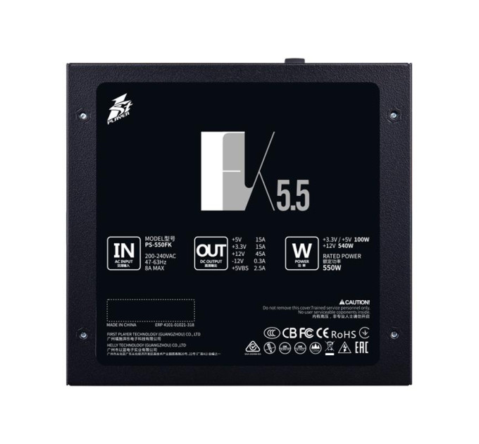 1stPlayer Блок живлення 1stPlayer PS-550FK (FK-550-BK-EU) 550W