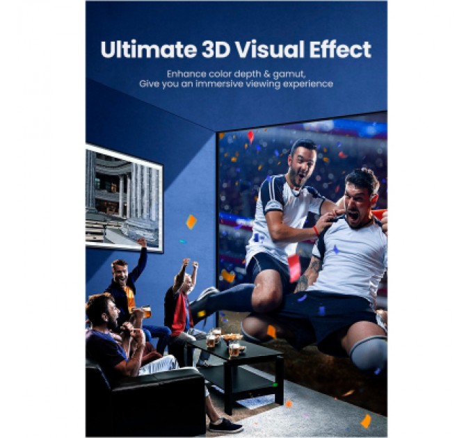 Ugreen Кабель мультимедійний HDMI M to HDMI M 5.0m braided HD140 black Ugreen (80405)