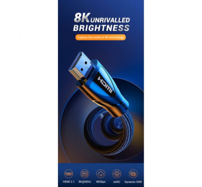 Ugreen Кабель мультимедійний HDMI M to HDMI M 5.0m braided HD140 black Ugreen (80405)