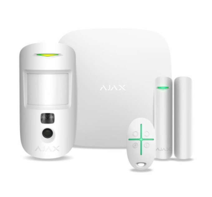 Ajax Комплект охоронної сигналізації Ajax StarterKit Cam Plus HDR white