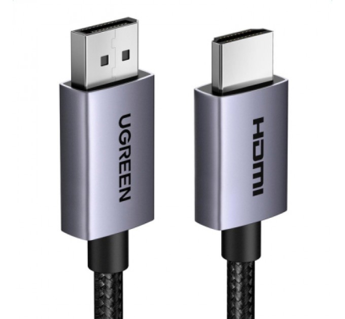 Ugreen Кабель мультимедійний DisplayPort M to HDMI M 2.0m V2.0 4K30Hz DP125 black Ugreen (35842)