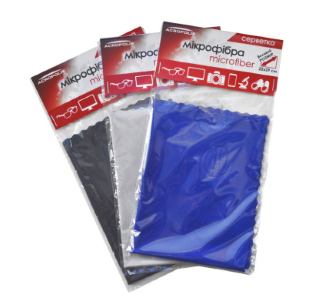Acropolis Серветки Acropolis A-90/12 microfiber 29*22см gray, поштучно (A90-12GY)