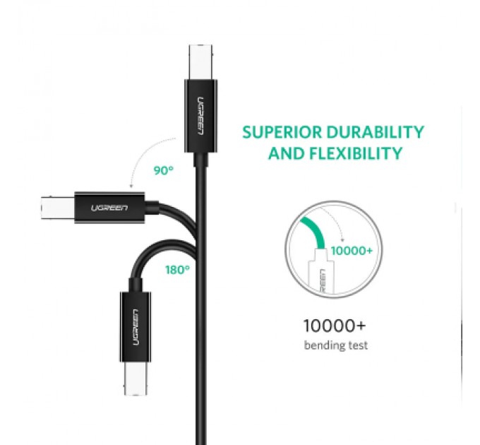 Ugreen Кабель для принтера USB-C 2.0 to BM 2.0m US241 black Ugreen (50446)