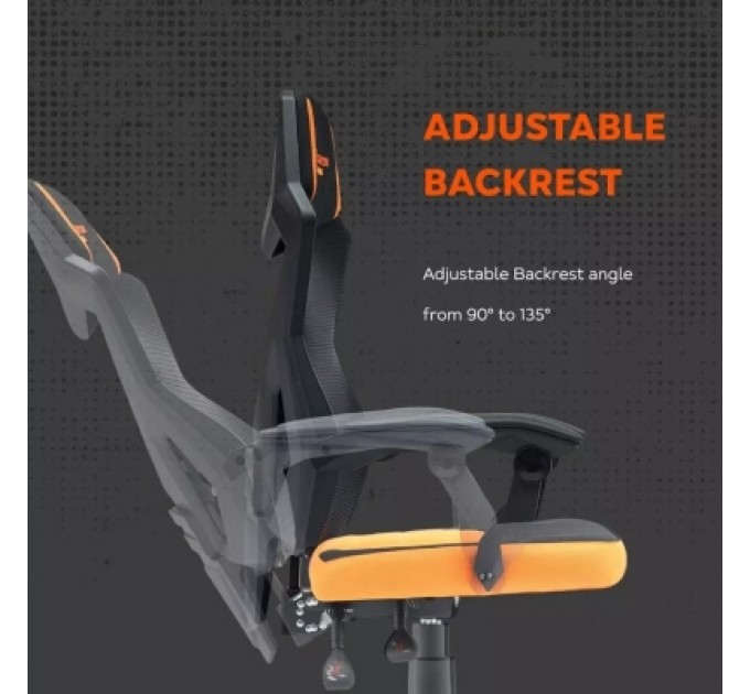 Canyon Крісло ігрове Canyon Wave MCH02 Mesh Black/Orange (CNE-MCH02)