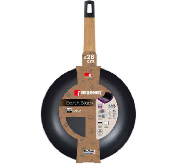 Bergner Сковорода Bergner Wok Earth Black 28 см (BG-34627-BK)