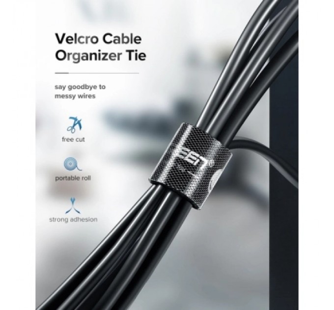 Ugreen Набір для кріплення стрічка-липучка LP124 20mm Cable Tie Band 2m Black Ugreen (40354)