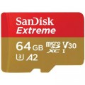 SanDisk Карта пам'яті SanDisk 64GB microSD class 10 UHS-I U3 V30 Extreme (SDSQXAH-064G-GN6MN)