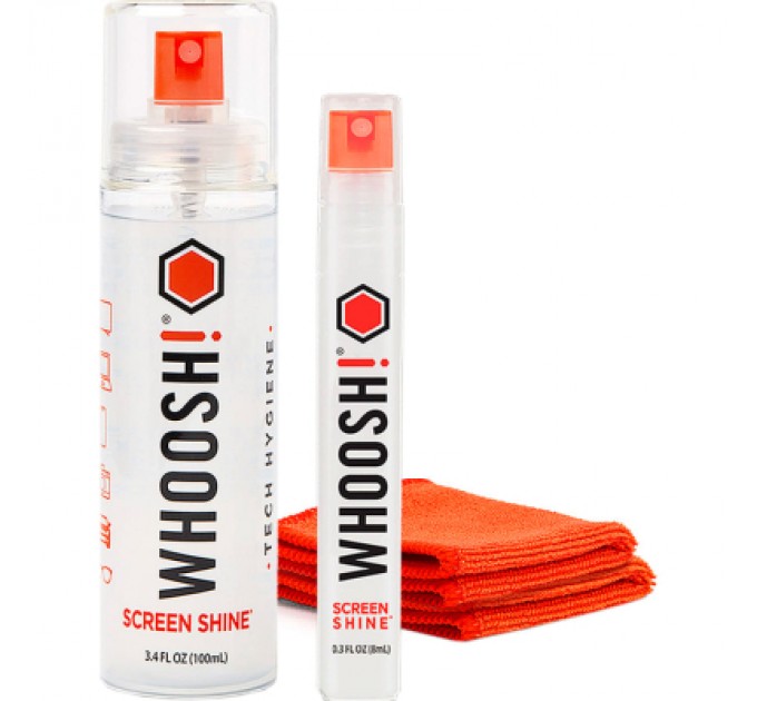 Whoosh! Спрей для очищення Whoosh! Screen Shine DUO 100+8ml, microfiber 14x14cm (1FG108ENFR)
