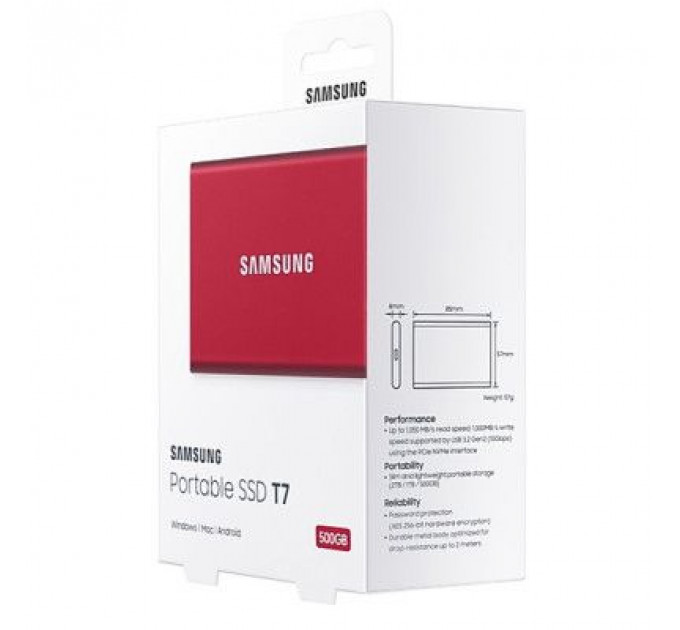 Накопичувач SSD USB 3.2 500GB T7 Samsung (MU-PC500R/WW)