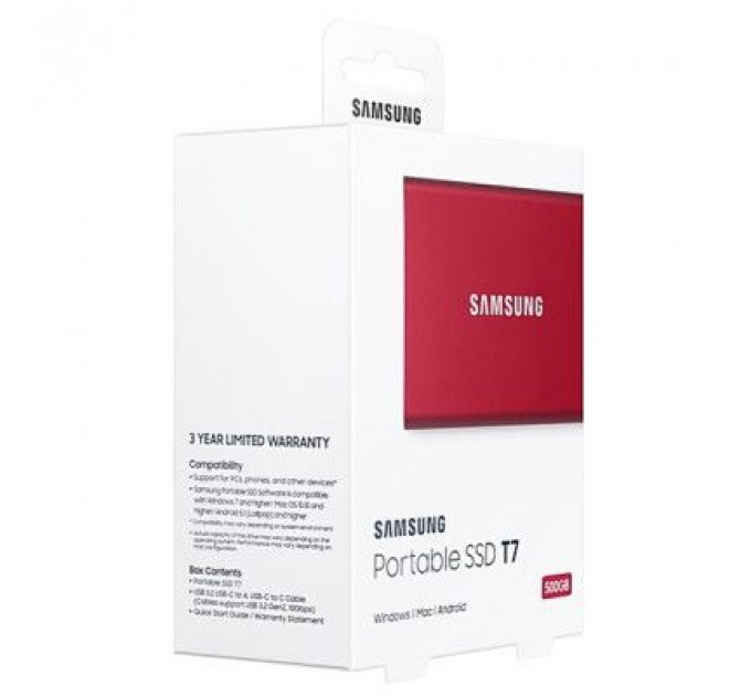 Накопичувач SSD USB 3.2 500GB T7 Samsung (MU-PC500R/WW)