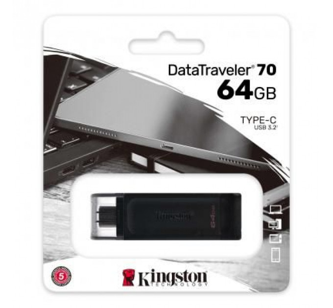 USB флеш накопичувач Kingston 64GB DataTraveler 70 USB 3.2 / Type-C (DT70/64GB)