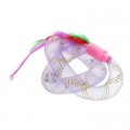 Hippie Pet Іграшка для котів Hippie Pet З пір'ям фіолетова 19 см (HIPCT22022V)