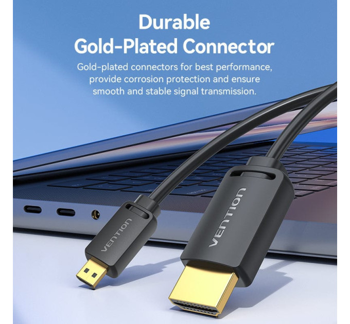 Vention Кабель мультимедійний HDMI to HDMI Micro 3.0m V2.0 4K 60Hz18Gbps HDR Dolby Vention (AGIBI)
