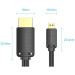 Vention Кабель мультимедійний HDMI to HDMI Micro 3.0m V2.0 4K 60Hz18Gbps HDR Dolby Vention (AGIBI)