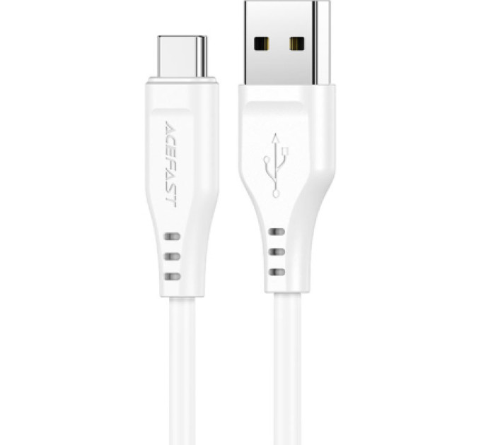 Acefast Дата кабель USB 2.0 AM to Type-C 1.2m 3.0A TPE C3-04 White Acefast (6974316280873)