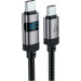 Acefast Дата кабель USB-C to USB-C 1.2m 60W digital display C15-03 Black Acefast (6974316283720)