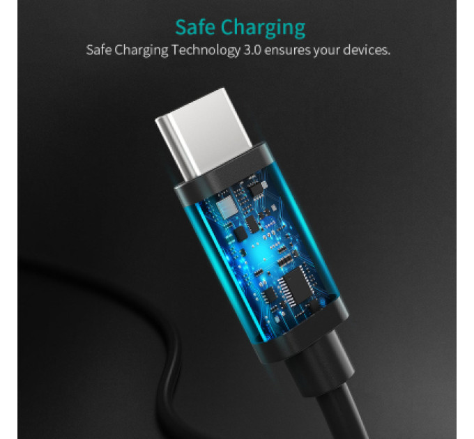 Choetech Дата кабель Кабель USB 2.0 Type-C M-M, 0.5 м,чорний Choetech Choetech (CC0001-V4-PE)