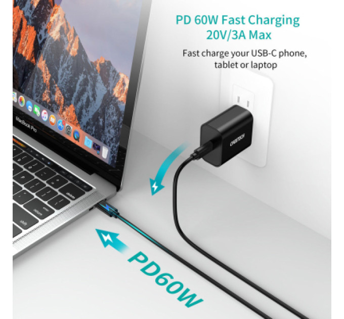 Choetech Дата кабель Кабель USB 2.0 Type-C M-M, 0.5 м,чорний Choetech Choetech (CC0001-V4-PE)