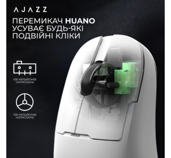 Ajazz Мишка Ajazz AJ159 APEX Wireless/Bluetooth/USB White (AJM159-A-W)