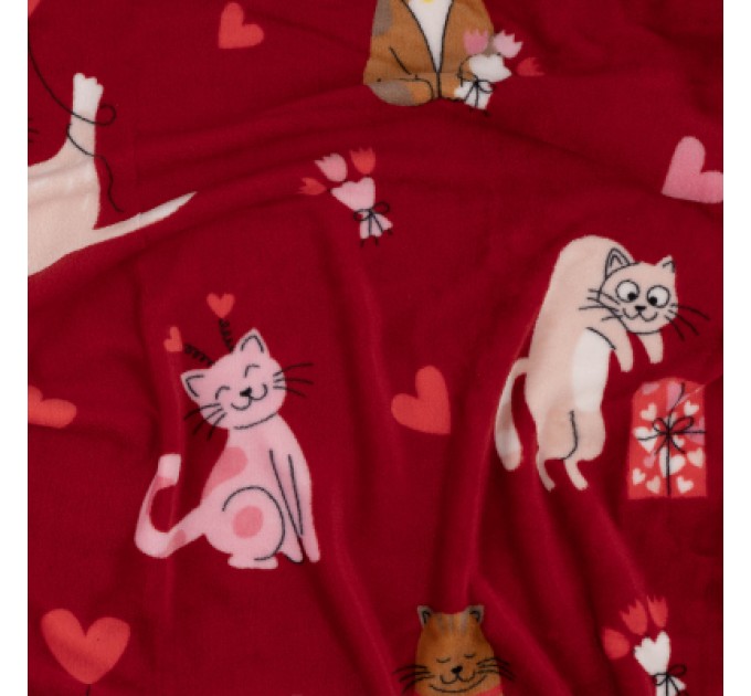 Ardesto Плед Ardesto Flannel 160х200см, 100% поліестер, котики з сердечками (ART0124PB)