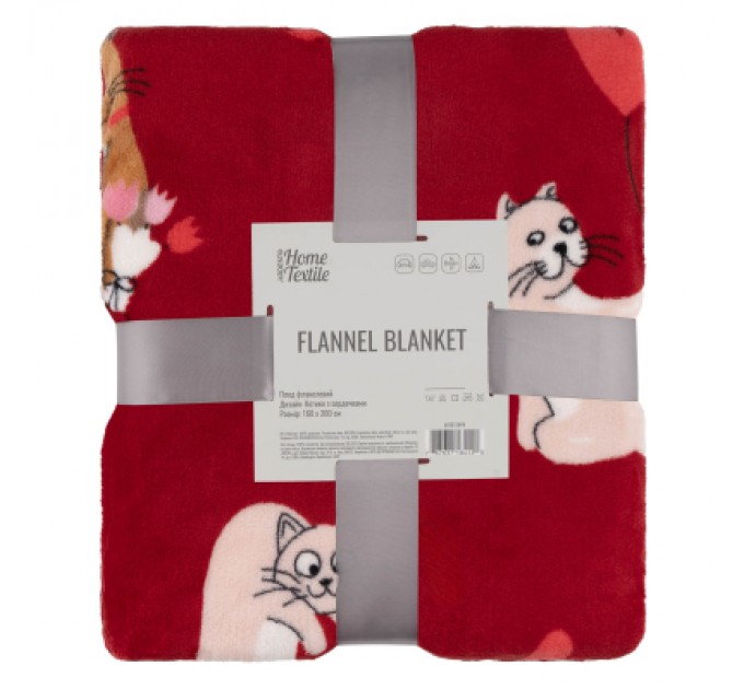 Ardesto Плед Ardesto Flannel 160х200см, 100% поліестер, котики з сердечками (ART0124PB)