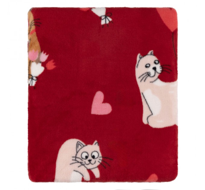 Ardesto Плед Ardesto Flannel 160х200см, 100% поліестер, котики з сердечками (ART0124PB)