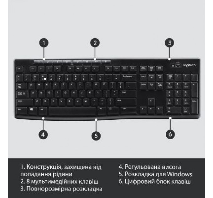 Logitech Клавіатура Logitech K270 WL (920-003757)
