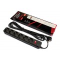 FrimeCom Фільтр живлення FrimeCom (FC-B4006W 1.8 B) 6 розеток, 1.8 м, чорний